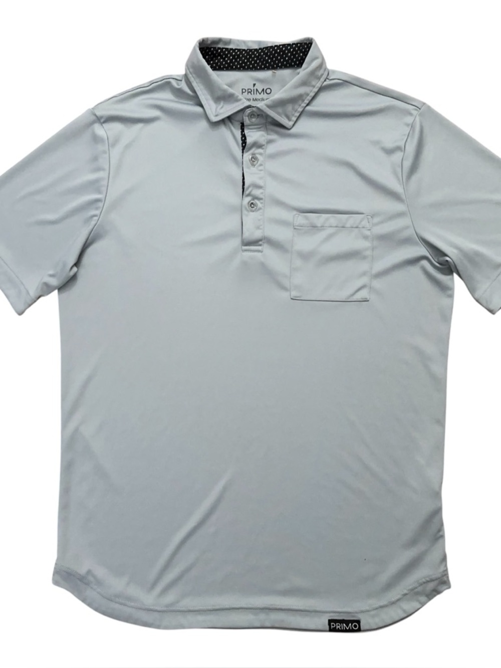 Primo Polo Shirt Size M Short Sleeve Performance Golf Stretch Pocket Gray
